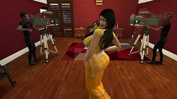 Desi Saree busty big ass aunty seducing you with a sexy dance